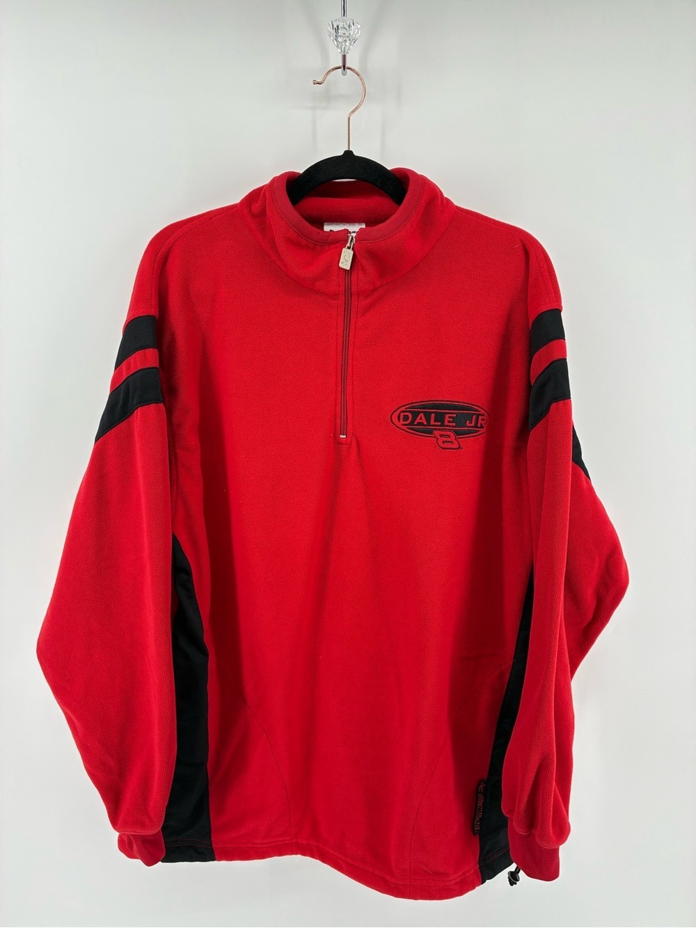 Dale Jr Chase Authentics Red and Black Lightweight Sweater Quarter Zip